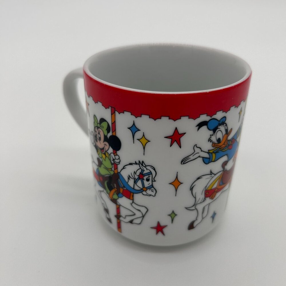 VTG Disneyland Walt Disney Mickey & Friends Carousel Ceramic Coffee‎ Mug Japan - Picture 2 of 8
